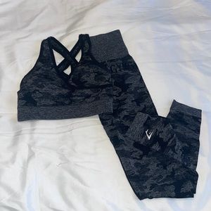 Gymshark camo sports bra and leggings